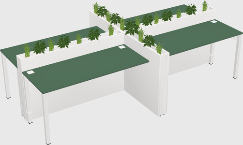 Rectangular shared desk