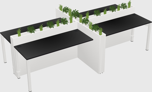 Rectangular shared desk