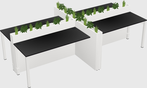 Rectangular shared desk