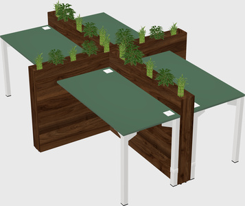 Rectangular shared desk