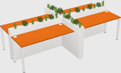 Rectangular shared desk