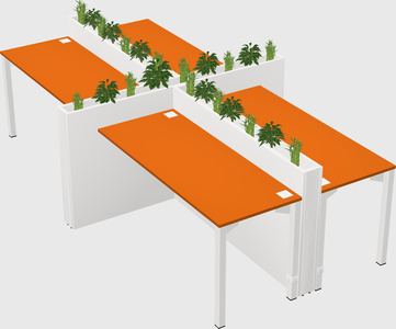Rectangular shared desk
