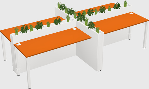 Rectangular shared desk