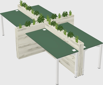 Rectangular shared desk