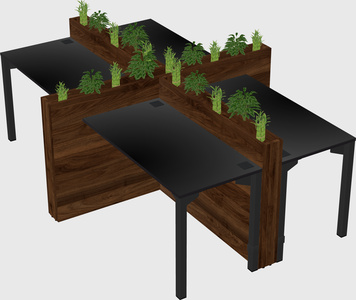 Rectangular shared desk