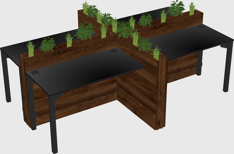 Rectangular shared desk