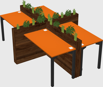 Rectangular shared desk