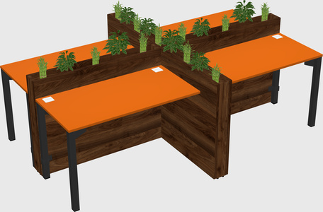 Rectangular shared desk