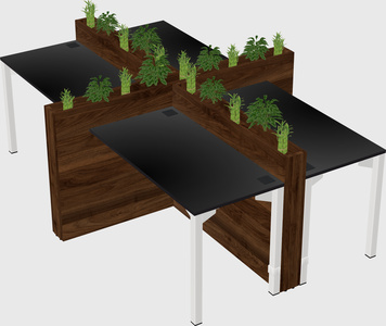Rectangular shared desk