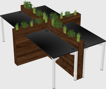 Rectangular shared desk