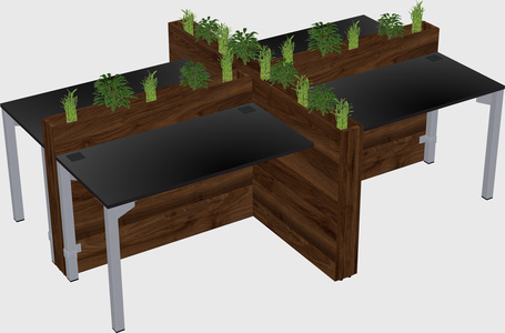 Rectangular shared desk