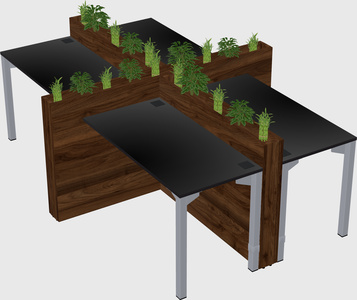 Rectangular shared desk