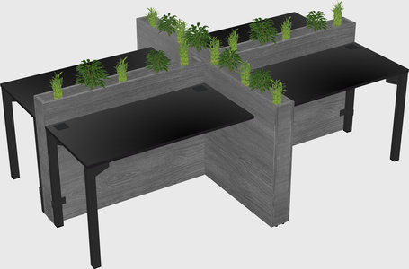 Rectangular shared desk