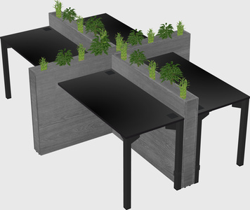 Rectangular shared desk
