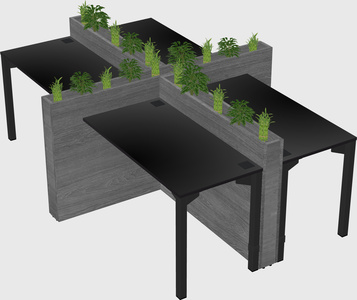 Rectangular shared desk