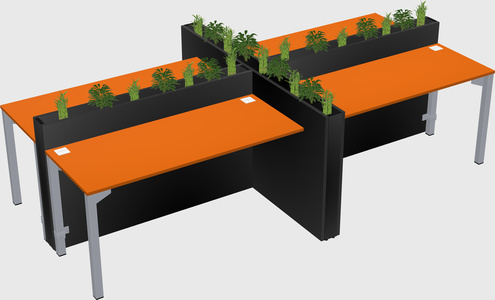 Rectangular shared desk