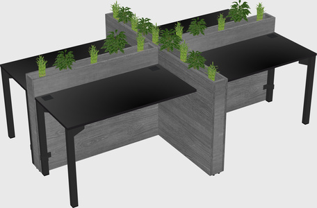 Rectangular shared desk