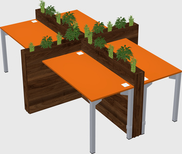 Rectangular shared desk