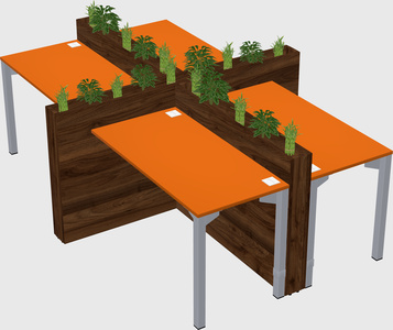 Rectangular shared desk