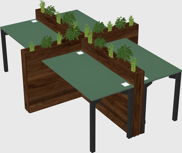 Rectangular shared desk