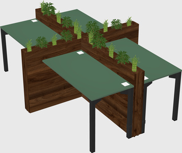 Rectangular shared desk