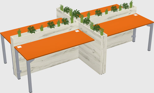 Rectangular shared desk