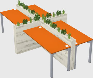 Rectangular shared desk