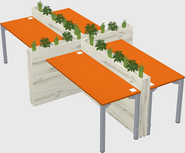 Rectangular shared desk