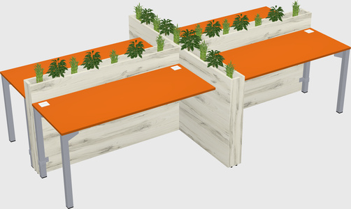 Rectangular shared desk