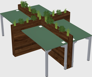 Rectangular shared desk