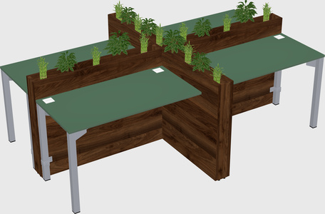 Rectangular shared desk
