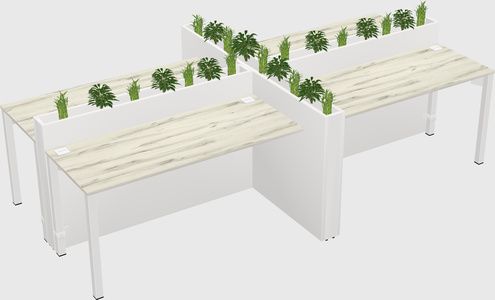 Rectangular shared desk