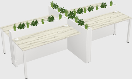 Rectangular shared desk