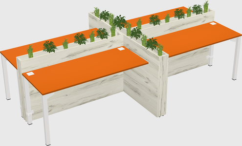 Rectangular shared desk