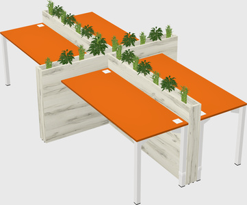 Rectangular shared desk