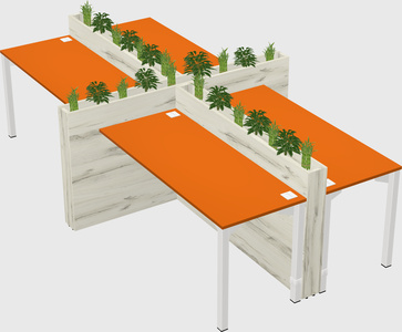 Rectangular shared desk
