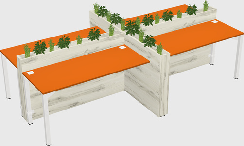 Rectangular shared desk