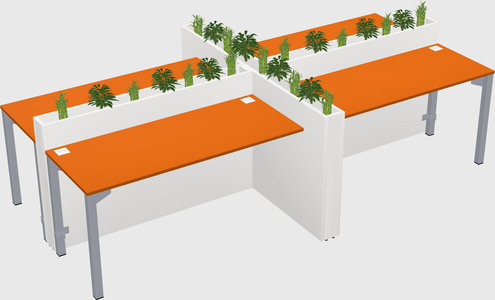 Rectangular shared desk