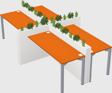 Rectangular shared desk