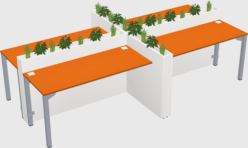 Rectangular shared desk