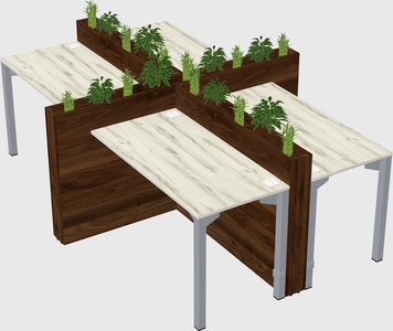 Rectangular shared desk