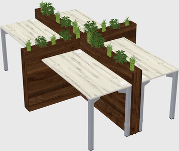 Rectangular shared desk