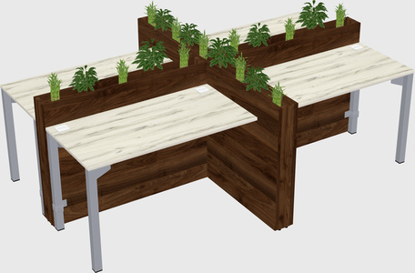 Rectangular shared desk