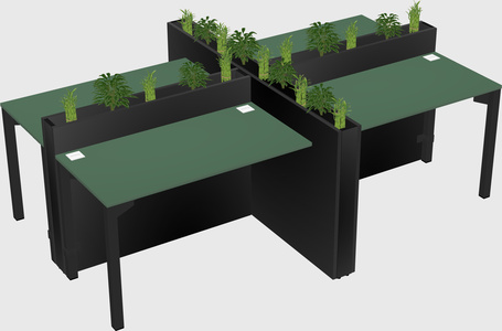 Rectangular shared desk