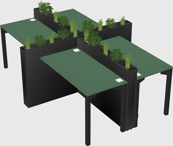 Rectangular shared desk