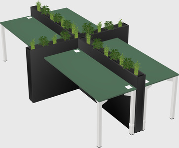 Rectangular shared desk