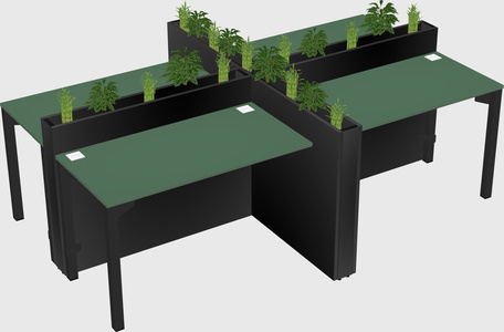 Rectangular shared desk