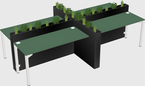 Rectangular shared desk