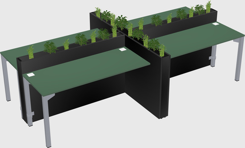 Rectangular shared desk
