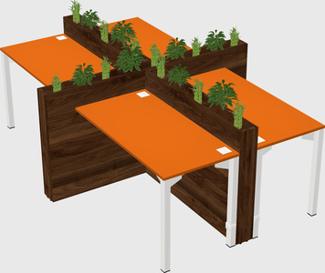 Rectangular shared desk
